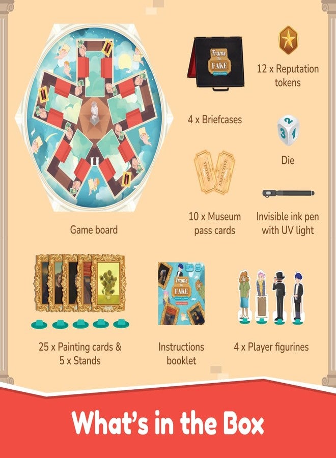 Bloomingo Board Game - Frame the Fake: Thrilling Art Heist Adventure Game for Kids & Adults; Identify Fake Paintings; Outsmart The Other Players To Win Perfect Gift for Ages 8, 9, 10, 11, 12 & More - Image 2